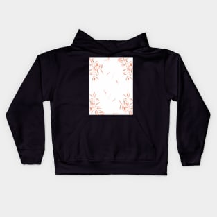 Watercolor leaves on the branches, red colors of autumn in a watercolor pattern Kids Hoodie